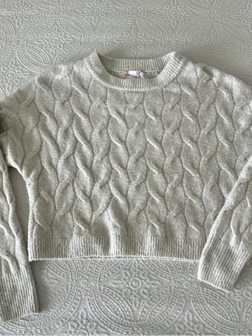 Ladies Pink Republic Taupe Beige Sweater M